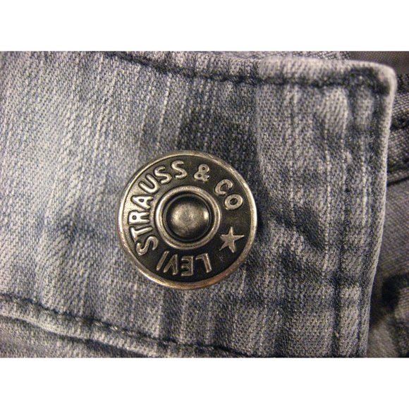 LEVIS Womans 504 CUTOFF JEANS SHORTS W 28 Denim Gray LOW RISE Zipper-fly Stretch - Picture 5 of 11